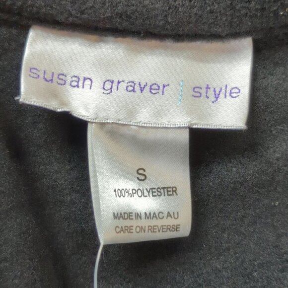 Susan Graver Black Floral Embroidered Velour Jacket, Women's Small NWT - Picture 6 of 11